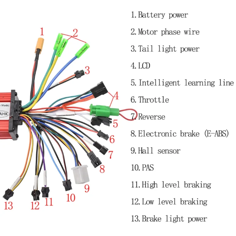 JRAHK 36V-60V 250W-400W 7A-20A 48V BLDC контроллер 06