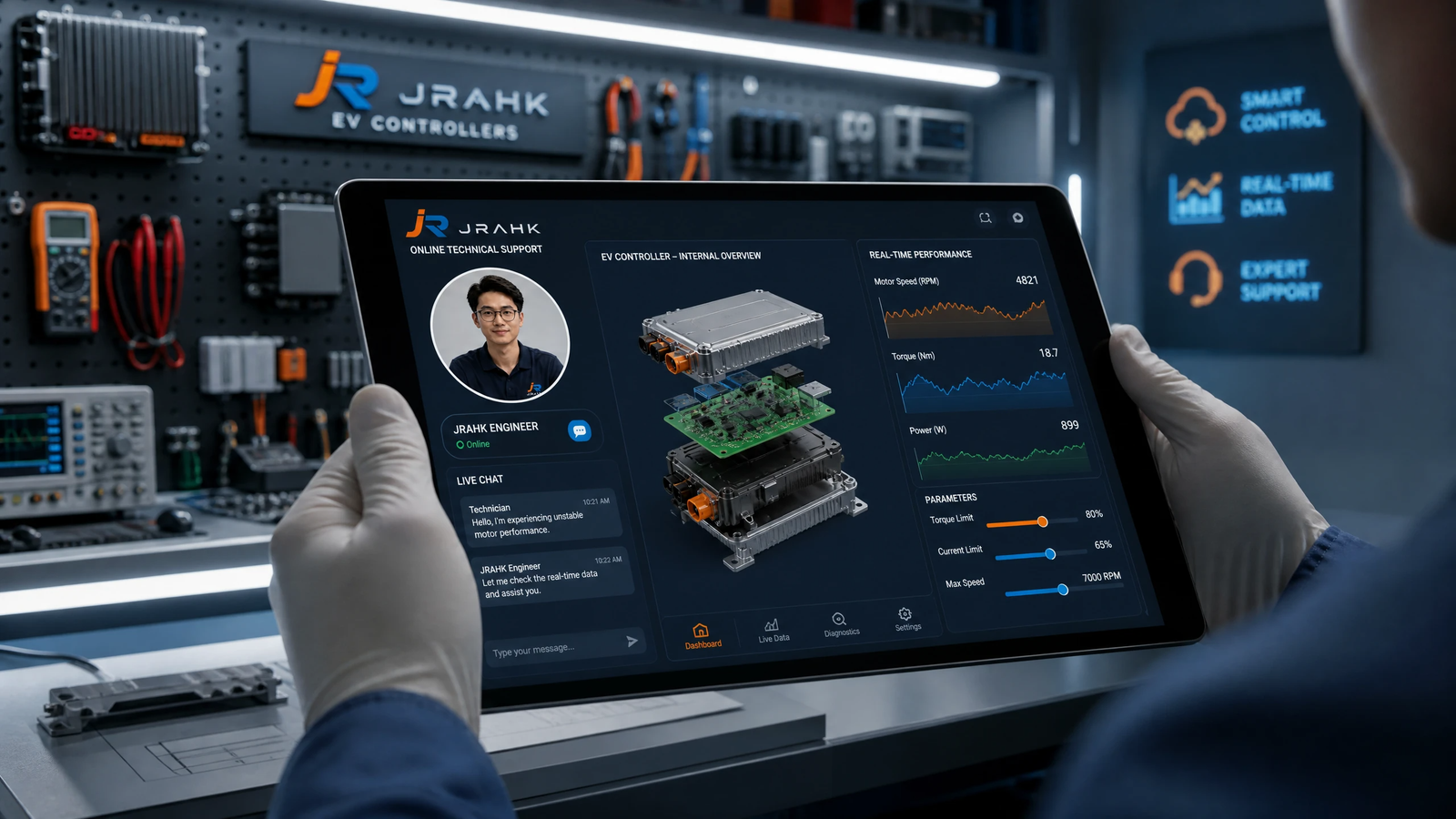 JRAHK smart Bluetooth app for controller e-bike monitoring and parameter adjustment