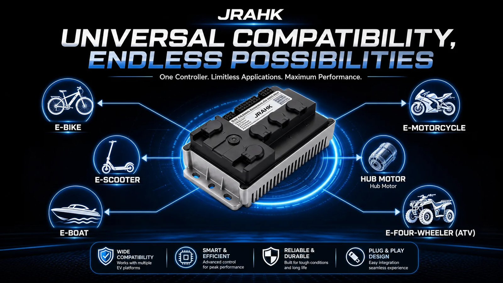 jrahk universal controller compatibility ebike scooter atv